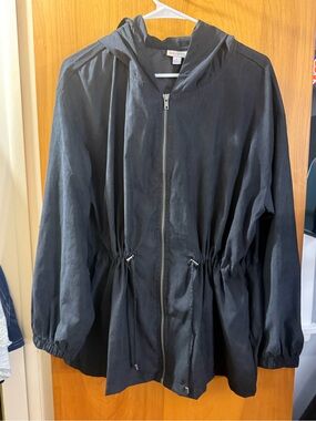 LuLaRoe Black Hooded Drawstring Utility Jacket